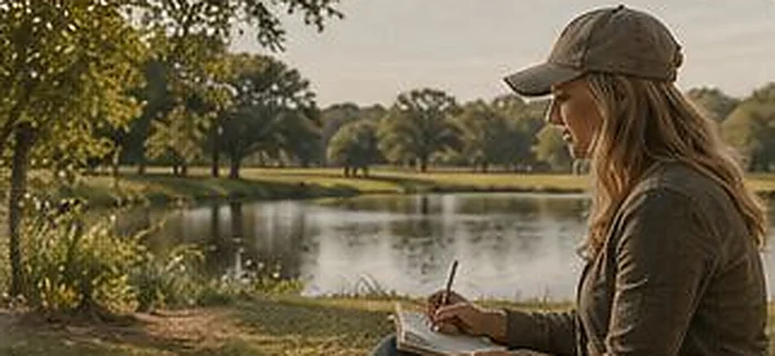 A quiet morning by the pond at the Grove